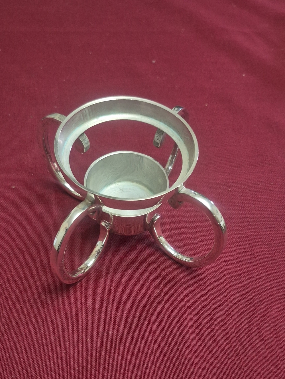 Silver Tone Modern Design Candleholder